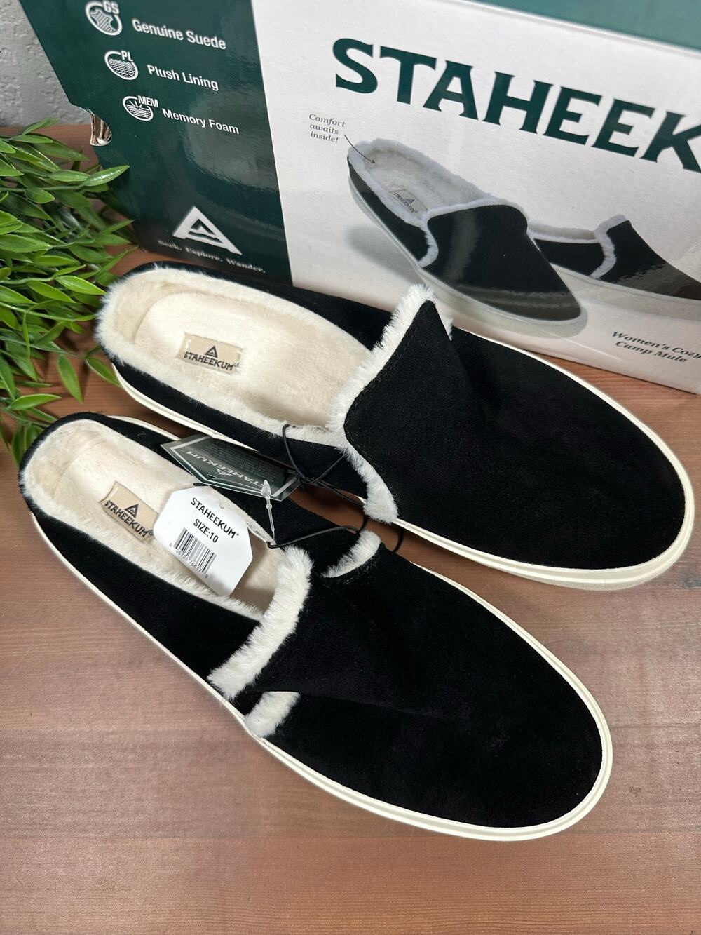 Staheekum Men's Black Cozy Camp Mules Size 10‎